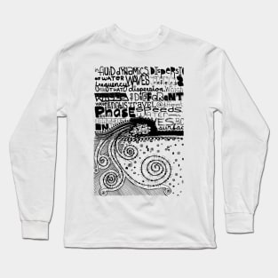 Fluid Dynamics Doodle Black Long Sleeve T-Shirt